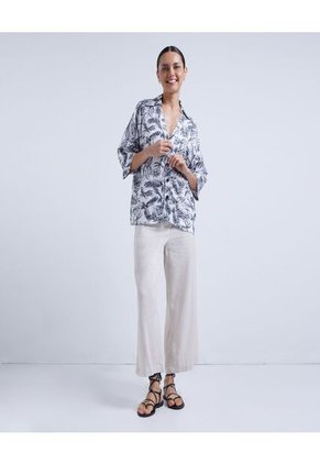 Camisa Para Mujer Manga Corta Color Blanco Marca Ostu #40010138