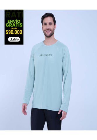 Camiseta Para Hombre Manga Larga Color Verde  Marca Ostu #60091297 Ostu