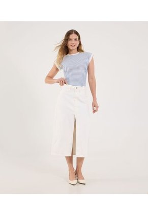 Falda Para Mujer Medio Color Crudo Marca Ostu #40140182