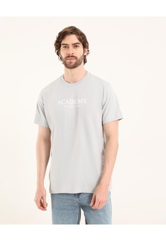 Camiseta Para Hombre Manga Corta Cuello Redondo Color Gris Marca Ostu #60091843 Ostu