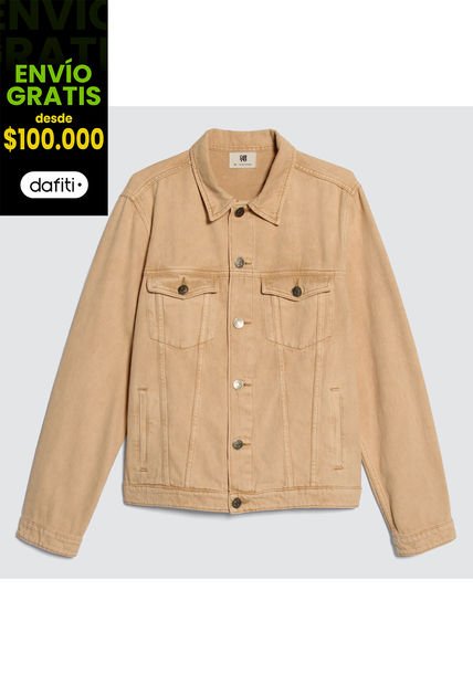 Chaqueta Para Hombre Trucker Color Beige Marca Ostu #60080126