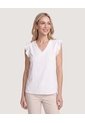 Blusa Manga Corta Con Boleros  Para Mujer Gris Ostu de Ostu