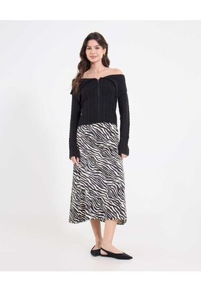 Falda  Para Mujer Largo Color Negro Marca Ostu #40140197