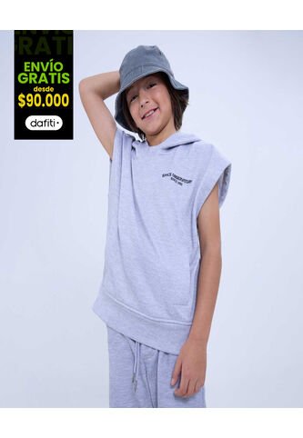 Buzo Para Niño Hoodie Color Gris  Marca Ostu #80060142 Ostu