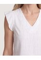 Blusa Manga Corta Con Boleros  Para Mujer Gris Ostu de Ostu