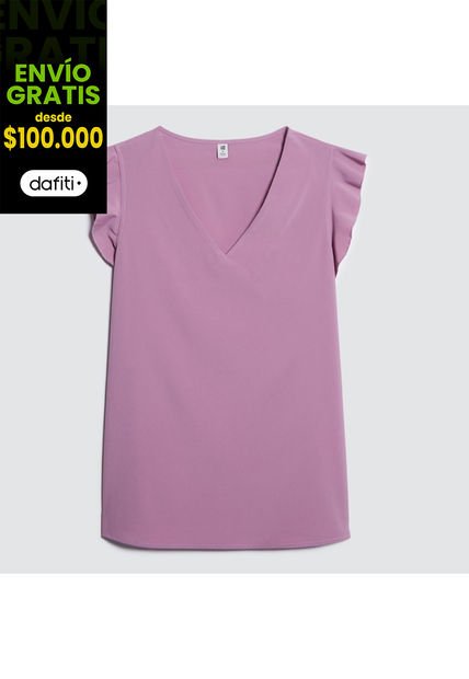 Blusa Para Mujer Manga Sisa Color Morado Marca Ostu #40120947
