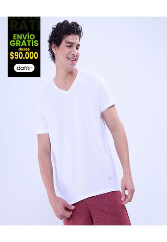 Camiseta Para Hombre Manga Corta Cuello V Color Blanco Marca Ostu #60091493 Ostu