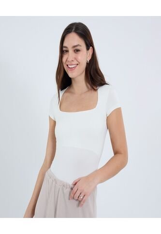 Body Para Mujer Manga Corta Color Crema Marca Ostu #40200177 Ostu