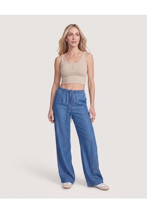 Jeans Wide Leg Para Mujer  Para Mujer Azul Ostu