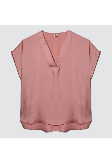 Blusa Para Mujer Manga Corta Color Rosado  Marca Ostu #40120944