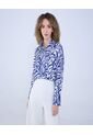 Camisa Para Mujer Manga Larga Color Azul Rey Marca Ostu #40010261 de Ostu