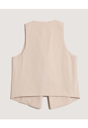 Chaleco  Para Mujer Plano Color Beige Marca Ostu #40250029