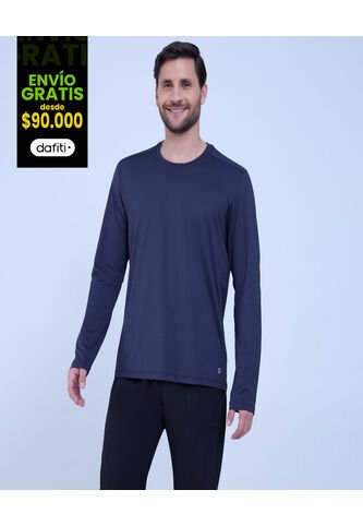 Camiseta Para Hombre Manga Larga Cuello Redondo Color Azul Oscuro Marca Ostu #60091496 Ostu