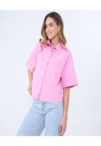 Camisa Para Mujer Manga Corta Color Rosado  Marca Ostu #40010286 Ostu