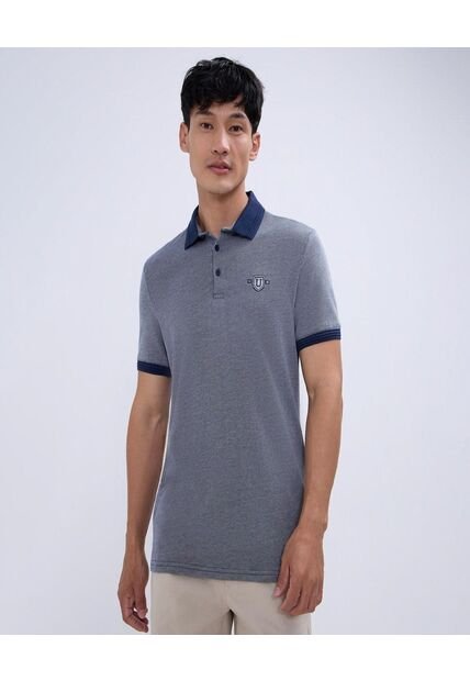 Polo Para Hombre Cuello Tejido Sin Bolsillo Color Azul  Marca Ostu #60110707