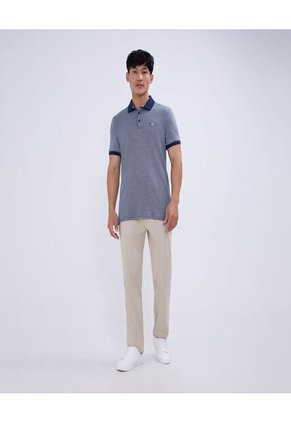 Polo Para Hombre Cuello Tejido Sin Bolsillo Color Azul  Marca Ostu #60110707