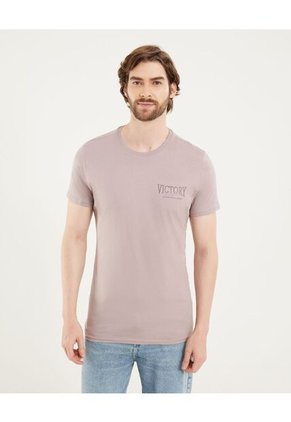 Camiseta Para Hombre Manga Corta Cuello Redondo Color Uva Marca Ostu #60091711