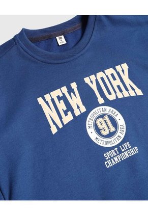 Buzo Infantil Niño Cuello Redondo Color Azul Marca Ostu #80060176