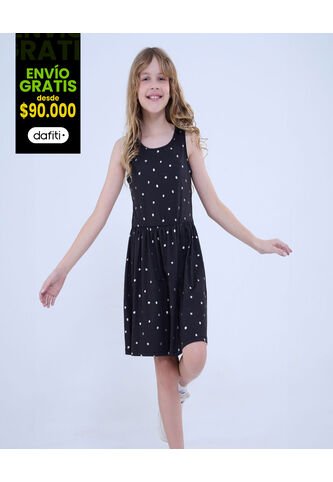 Vestido Para Niña Manga Sisa Color Negro Marca Ostu #90170064 Ostu