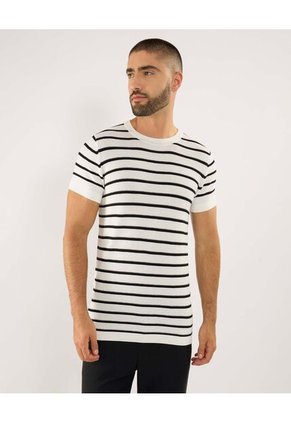 Camiseta Para Hombre Manga Corta Cuello Redondo Color Crudo Marca Ostu #60091594