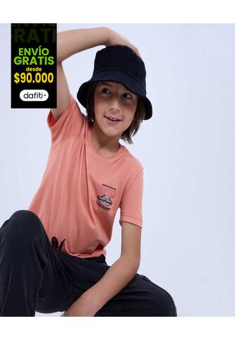Camiseta Para Niño Manga Corta Color Naranja Marca Ostu #80090228 Ostu