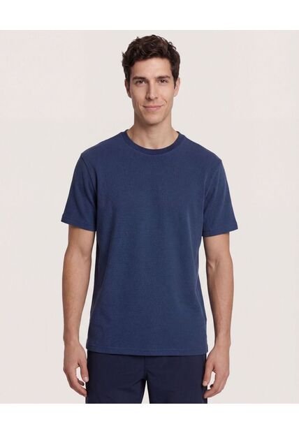 Camiseta  Para Hombre Manga Corta Cuello Redondo Color Azul Marca Ostu #60091956