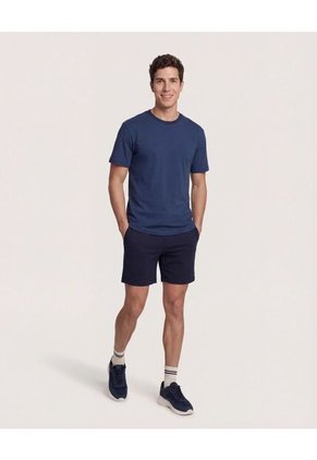 Camiseta  Para Hombre Manga Corta Cuello Redondo Color Azul Marca Ostu #60091956