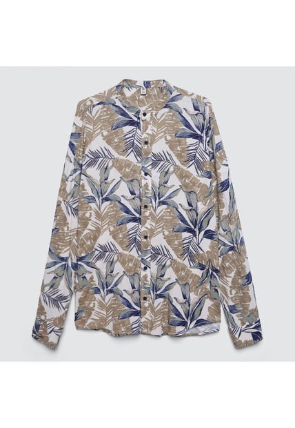 Camisa Para Hombre Manga Larga Sin Bolsillo Color Azul  Marca Ostu #60010611