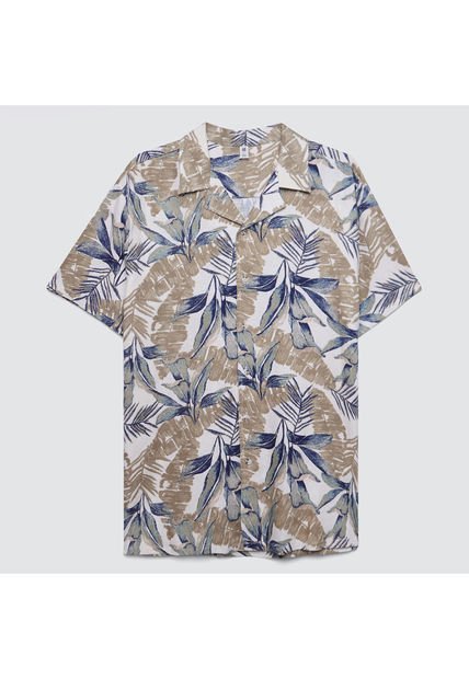 Camisa Para Hombre Manga Corta Sin Bolsillo Color Azul  Marca Ostu #60010604