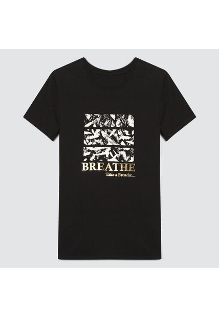 Camiseta Para Mujer Manga Corta Color Negro Marca Ostu #40091846