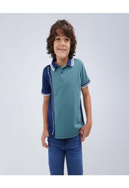 Polo Para Niño Manga Corta Color Verde  Marca Ostu #80110084