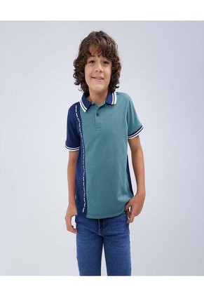 Polo Para Niño Manga Corta Color Verde  Marca Ostu #80110084