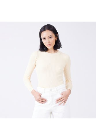Saco Para Mujer Cuello Redondo Color Beige Marca Ostu #40330075 Ostu