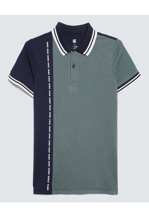 Polo Para Niño Manga Corta Color Verde  Marca Ostu #80110084