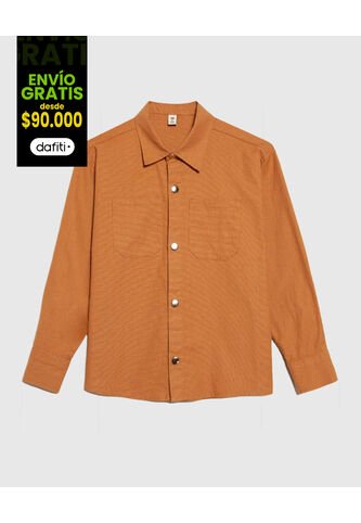 Camisa Para Niño Manga Larga Color Naranja Marca Ostu #80010053 Ostu