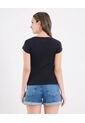 Camiseta  Para Mujer Manga Corta Cuello Redondo Color Negro Marca Ostu #40092698 de Ostu