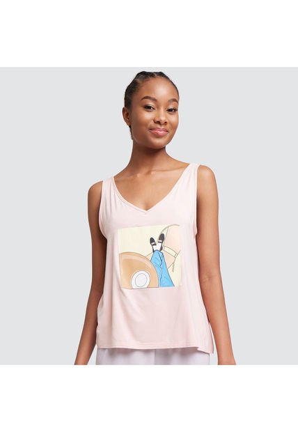 Camiseta Para Mujer Manga Sisa Color Rosado  Marca Ostu #40091496