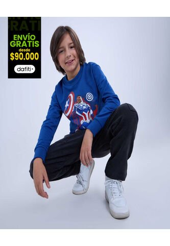 Buzo Estampado Capitan America  De Infantil Niño #80060153 Ostu