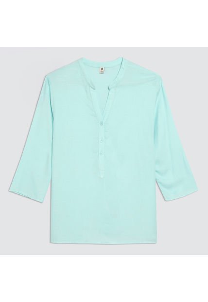 Blusa Para Mujer Manga 3/4 Color Aguamarina Marca Ostu #40120833