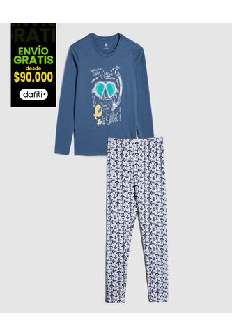 Pijama Para Niño M/L P/L Color Blanco Marca Ostu #80040094 Ostu