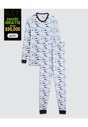 Pijama Para Niño M/L P/L Color Blanco Marca Ostu #80040095 Ostu