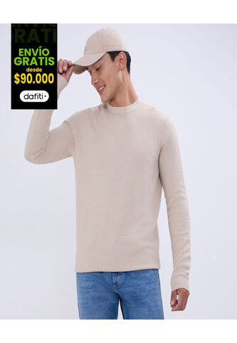 Saco Para Hombre Cuello Redondo Color Beige Marca Ostu #60330046 Ostu
