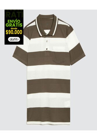 Polo Para Hombre Cuello Tejido Con Bolsillo Color Verde  Marca Ostu #60110682 Ostu