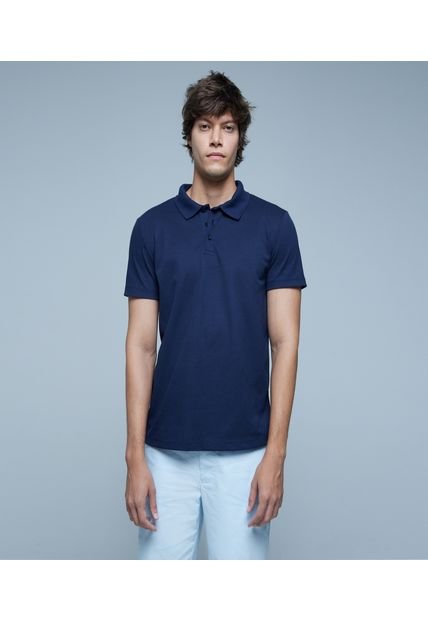 Polo Para Hombre Cuello Tejido Con Bolsillo Color Azul  Marca Ostu #60110651
