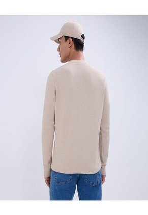 Saco Para Hombre Cuello Redondo Color Beige Marca Ostu #60330046