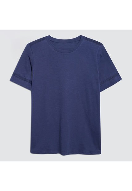 Camiseta Para Mujer Manga Corta Color Azul  Marca Ostu #40091781