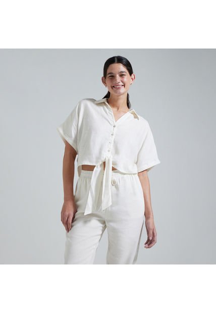 Camisa Para Mujer Manga Corta Color Blanco Marca Ostu #40010146