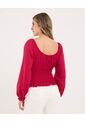 Blusa Para Mujer Manga Larga Color Rojo Marca Ostu #40121020 de Ostu