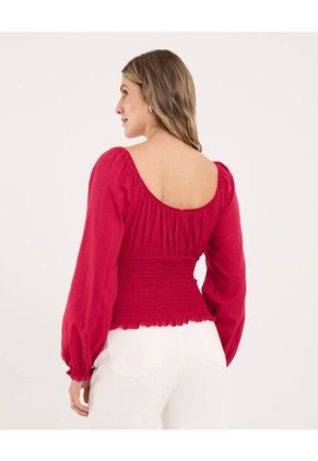 Blusa Para Mujer Manga Larga Color Rojo Marca Ostu #40121020