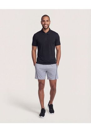 Polo  Para Hombre Cuello Maquina Sin Bolsillo Color Negro Marca Ostu #60110887